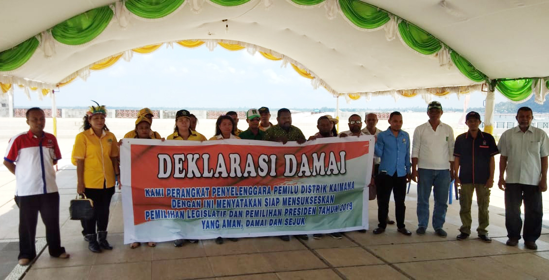 Ciptakan Pemilu Damai : Polsek Kaimana Gelar Deklarasi Pemilu Damai