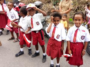 Potret Anak-Anak SD di Salah Satu Sekolah yang ada di Kaimana