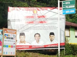 Salah Satu Baliho yang Terpasang Diduga di Luar Zona Pemasangan APK. | Foto: ARJ-KT