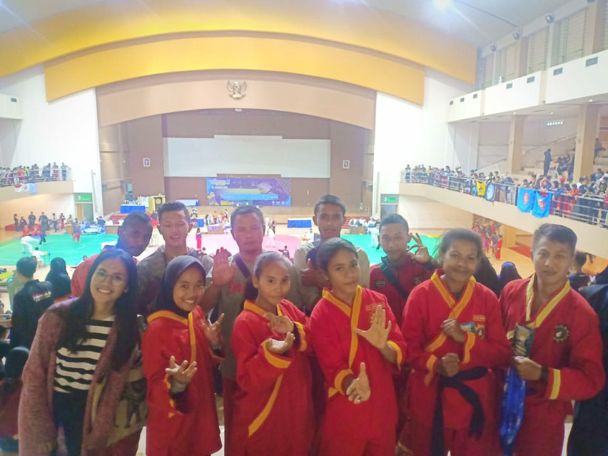 Kontingen Tapak Suci Kaimana yang mendapatkan 4 medali di Kejurnas Yogyakarta