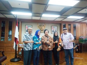 Ketua dan Pengurus PWI Riau saat bertemu dengan Menteri Lingkungan Hidup dan Kehutanan