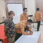 Penwndatangan Komitmen bersama untuk mendukung Program Sensus Penduduk Lanjutan LF SP2020. (FOTO: ANI)